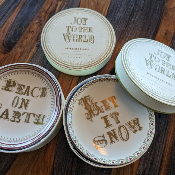 Pottery Barn Joy to the World Appetizer Plates - 2 sets - Picture 9 of 9